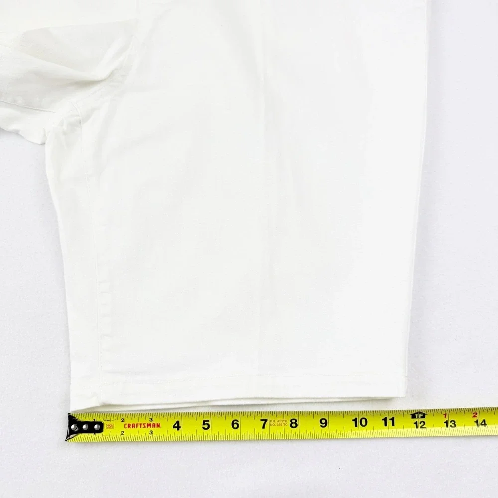 Terra & Sky Women's Pull-on White Stretch Denim Bermuda Plus Sz 3X 24W-26W NWOT